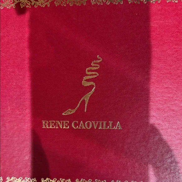 Rene Caovilla Black Heels  with Lace, Crystal and Pearl Accents Sz 40 - Picture 2 of 6